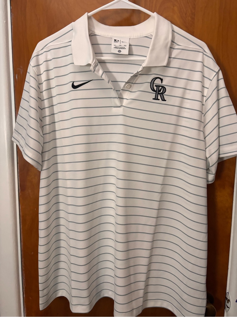 Nike Women’s Striped Colorado Rockies Polo Shirt